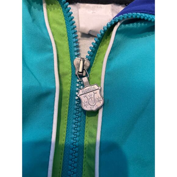 Vintage 80s 90s KAELIN Windbreaker Jacket M Medium Blue Green VTG Full Zip 70s - Picture 7 of 11